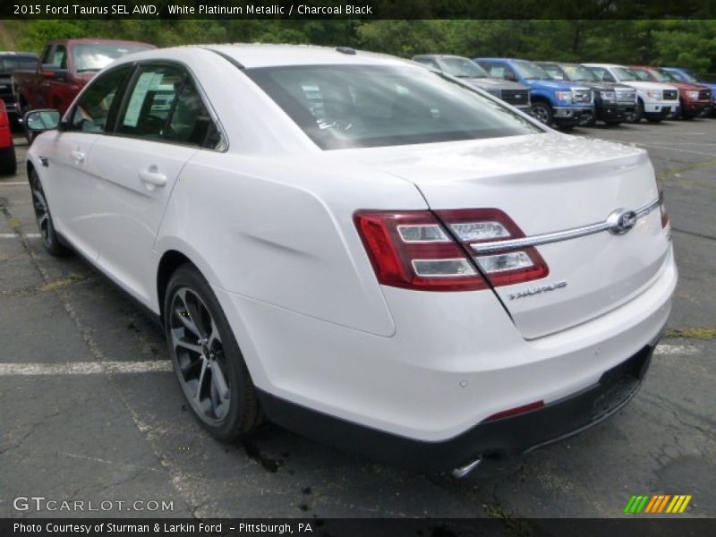 White Platinum Metallic / Charcoal Black 2015 Ford Taurus SEL AWD