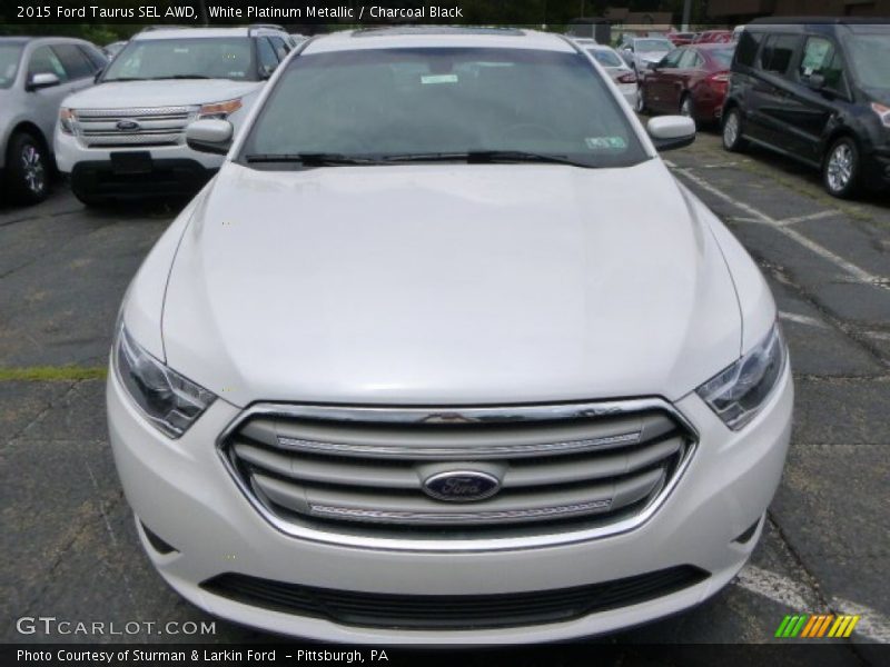 White Platinum Metallic / Charcoal Black 2015 Ford Taurus SEL AWD