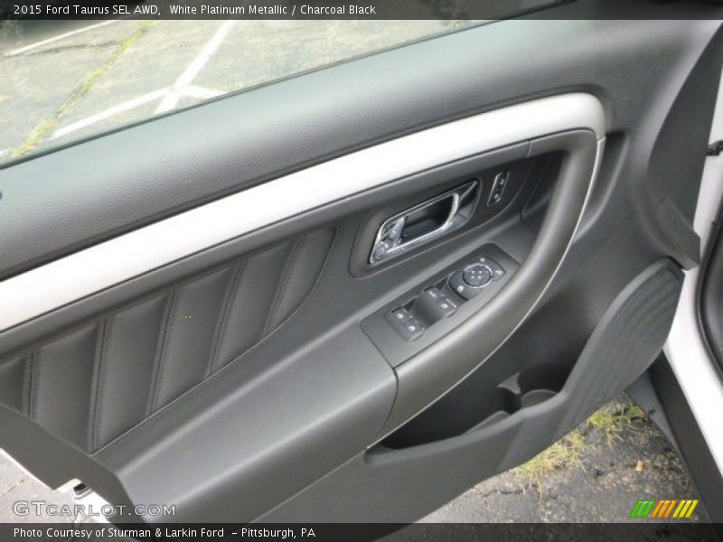 White Platinum Metallic / Charcoal Black 2015 Ford Taurus SEL AWD