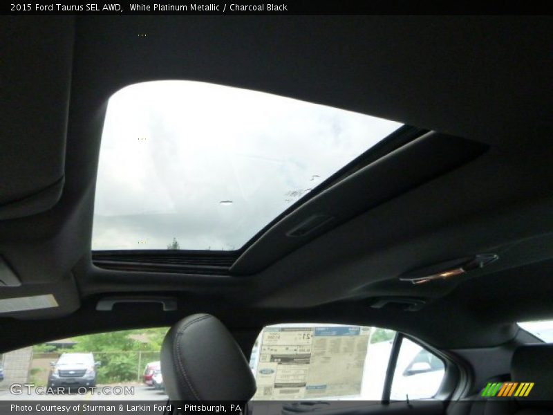 White Platinum Metallic / Charcoal Black 2015 Ford Taurus SEL AWD