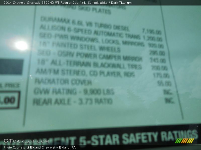 Summit White / Dark Titanium 2014 Chevrolet Silverado 2500HD WT Regular Cab 4x4