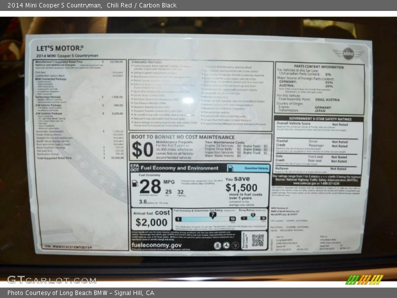 Chili Red / Carbon Black 2014 Mini Cooper S Countryman