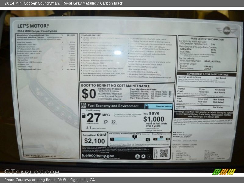 Royal Gray Metallic / Carbon Black 2014 Mini Cooper Countryman