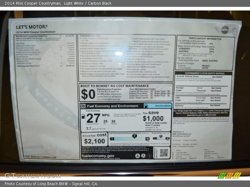 Light White / Carbon Black 2014 Mini Cooper Countryman