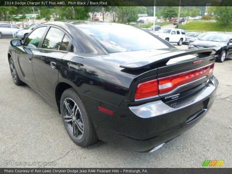 Pitch Black / Black/Red 2014 Dodge Charger R/T Plus AWD
