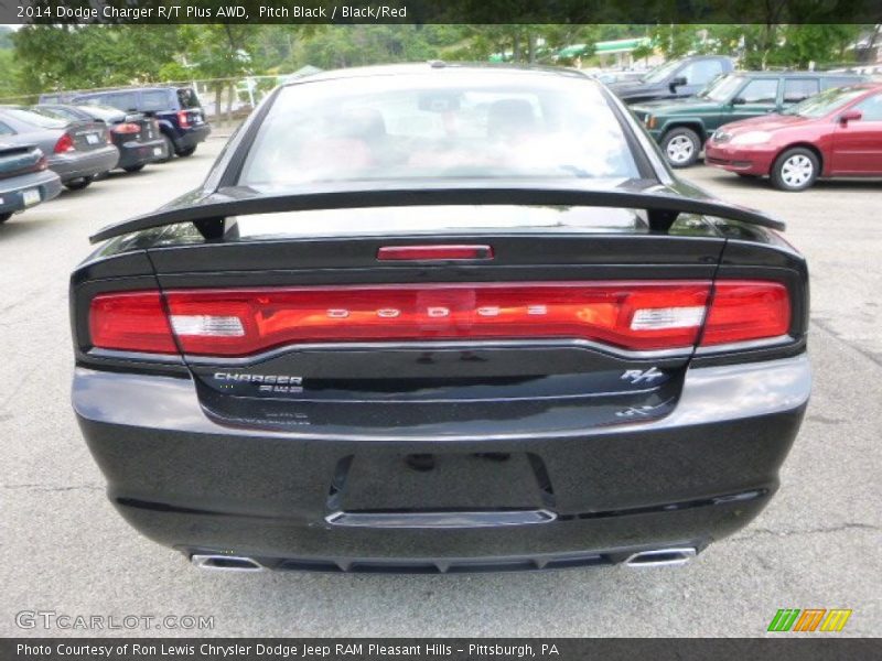 Pitch Black / Black/Red 2014 Dodge Charger R/T Plus AWD