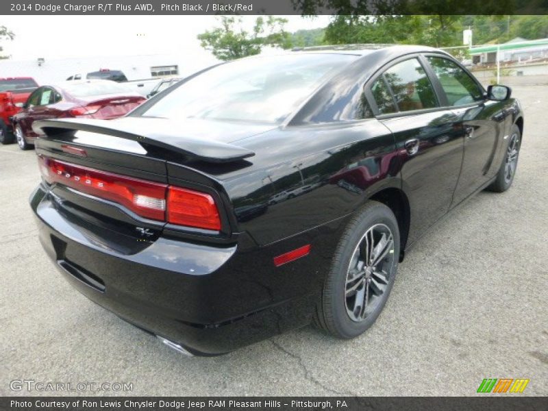 Pitch Black / Black/Red 2014 Dodge Charger R/T Plus AWD