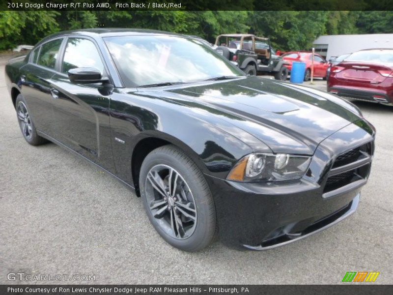 Pitch Black / Black/Red 2014 Dodge Charger R/T Plus AWD