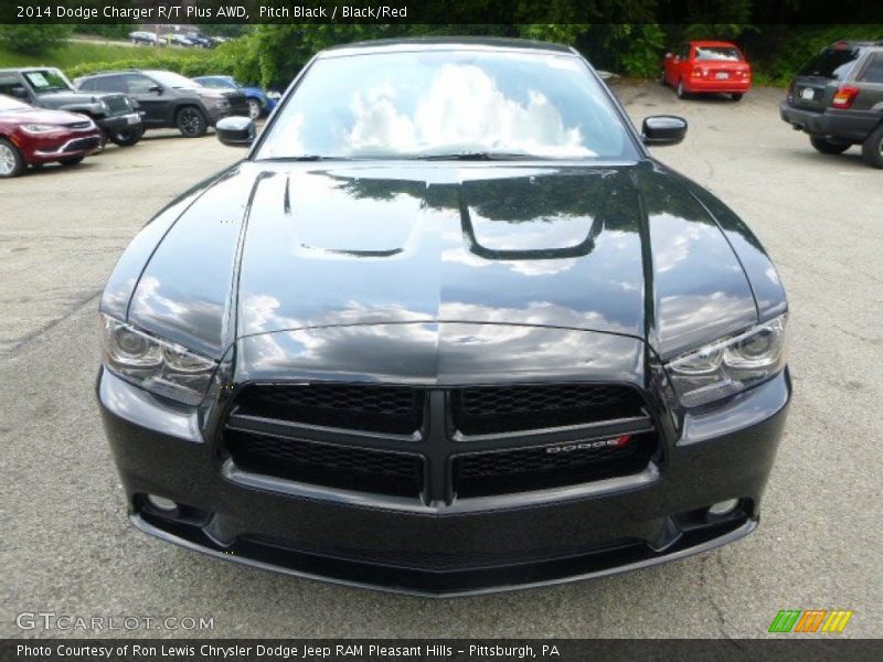Pitch Black / Black/Red 2014 Dodge Charger R/T Plus AWD