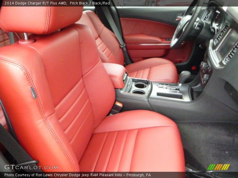 Pitch Black / Black/Red 2014 Dodge Charger R/T Plus AWD