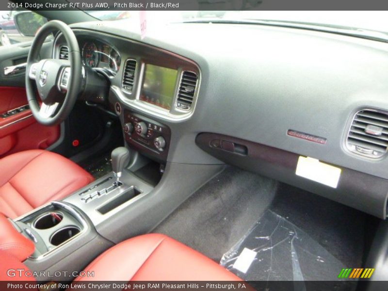 Pitch Black / Black/Red 2014 Dodge Charger R/T Plus AWD