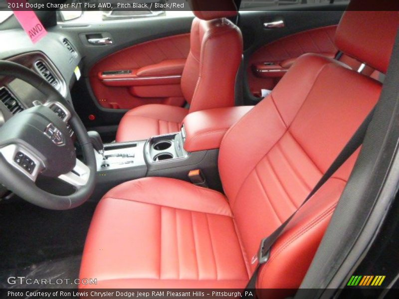 Pitch Black / Black/Red 2014 Dodge Charger R/T Plus AWD