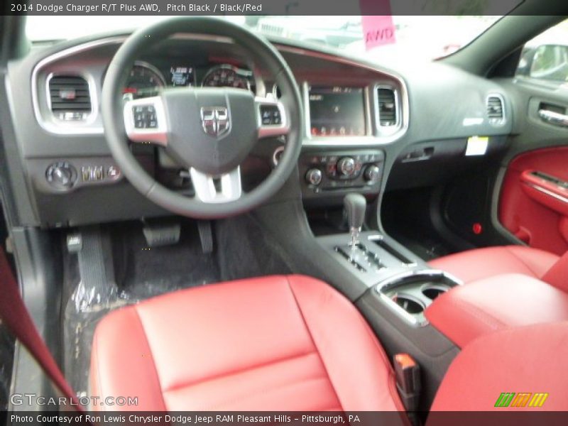 Pitch Black / Black/Red 2014 Dodge Charger R/T Plus AWD