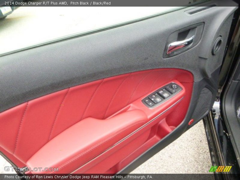 Pitch Black / Black/Red 2014 Dodge Charger R/T Plus AWD