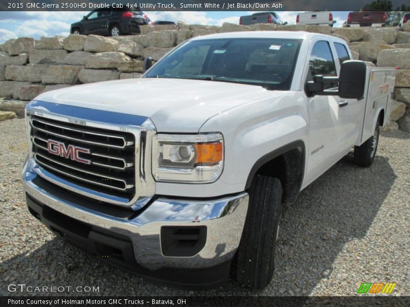 Summit White / Jet Black/Dark Ash 2015 GMC Sierra 2500HD Double Cab 4x4 Utility Truck