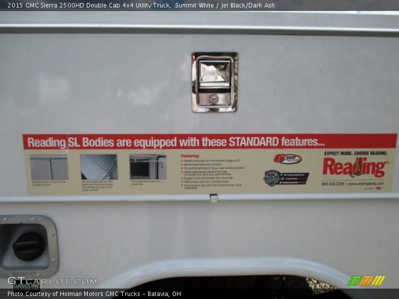 Summit White / Jet Black/Dark Ash 2015 GMC Sierra 2500HD Double Cab 4x4 Utility Truck