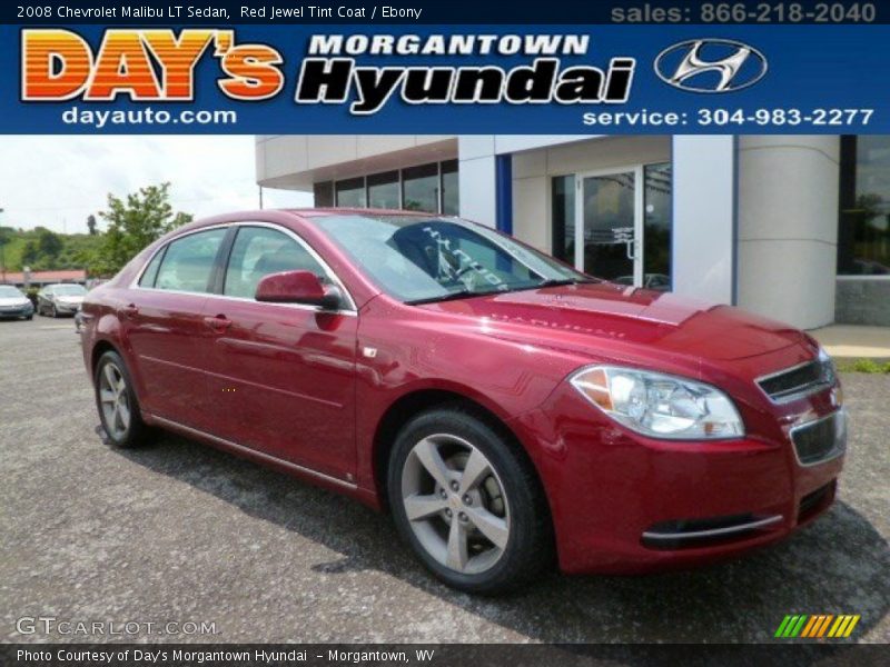 Red Jewel Tint Coat / Ebony 2008 Chevrolet Malibu LT Sedan