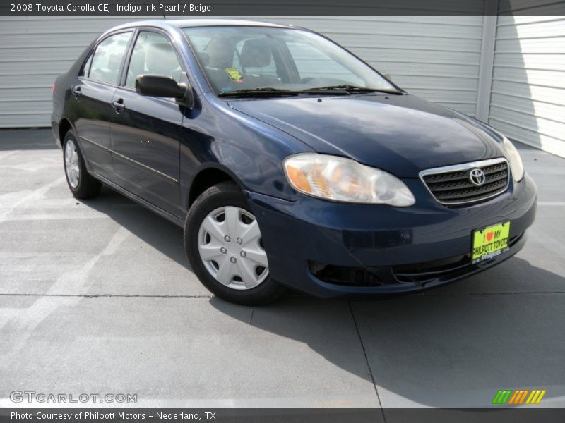Indigo Ink Pearl / Beige 2008 Toyota Corolla CE