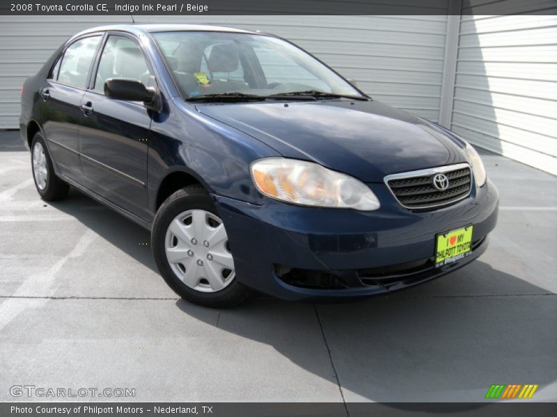 Indigo Ink Pearl / Beige 2008 Toyota Corolla CE