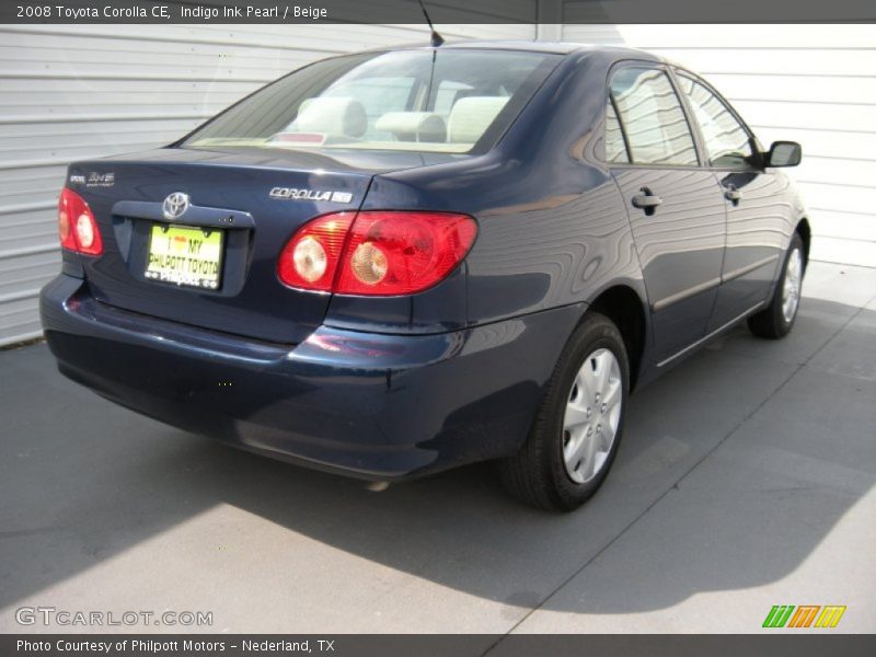 Indigo Ink Pearl / Beige 2008 Toyota Corolla CE