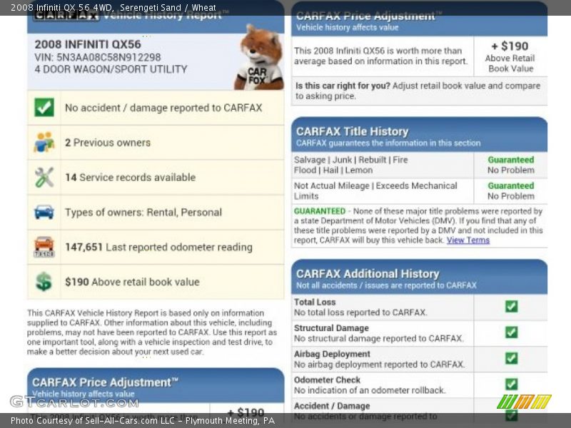 Serengeti Sand / Wheat 2008 Infiniti QX 56 4WD