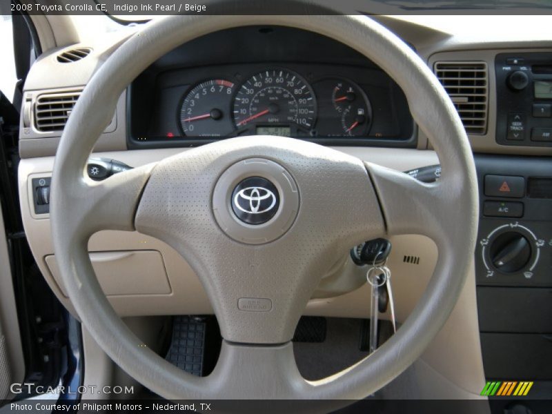 Indigo Ink Pearl / Beige 2008 Toyota Corolla CE