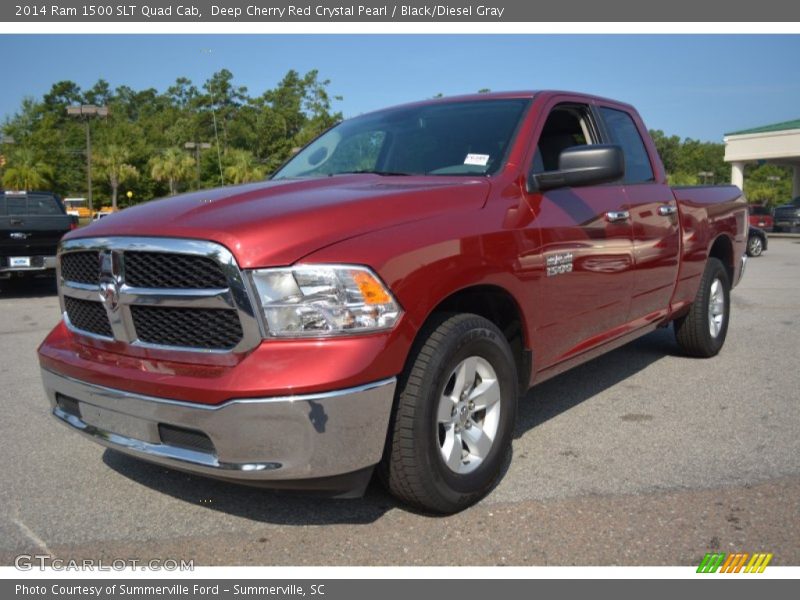 Deep Cherry Red Crystal Pearl / Black/Diesel Gray 2014 Ram 1500 SLT Quad Cab