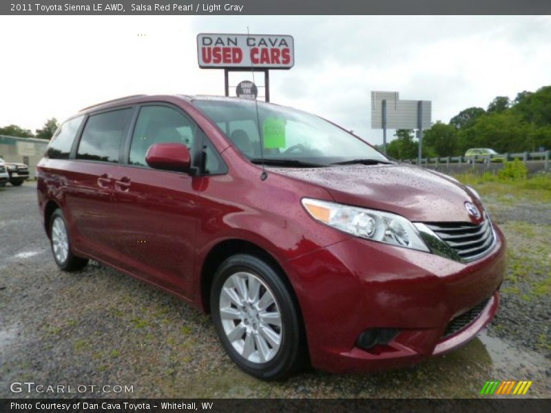 Salsa Red Pearl / Light Gray 2011 Toyota Sienna LE AWD