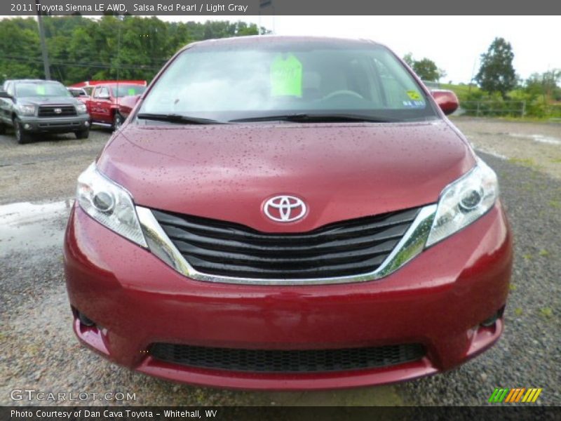 Salsa Red Pearl / Light Gray 2011 Toyota Sienna LE AWD