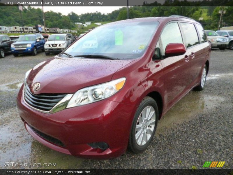 Salsa Red Pearl / Light Gray 2011 Toyota Sienna LE AWD