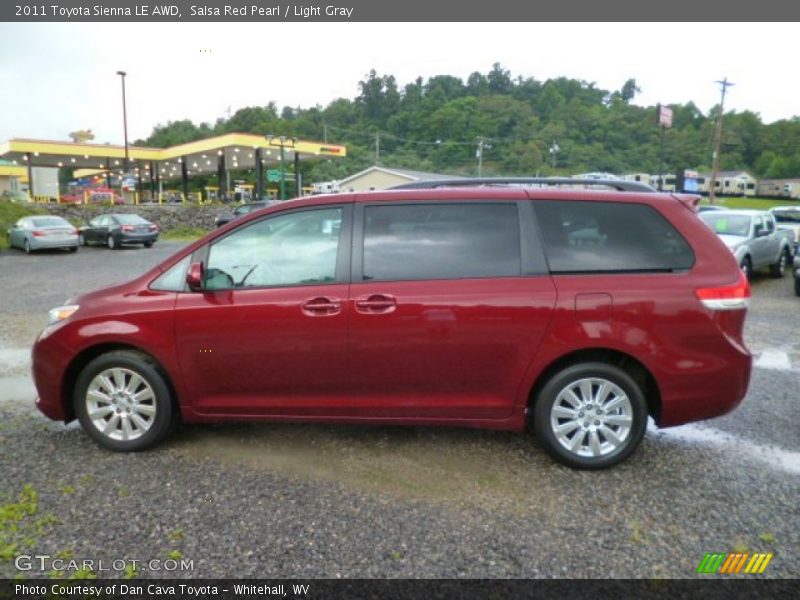 Salsa Red Pearl / Light Gray 2011 Toyota Sienna LE AWD