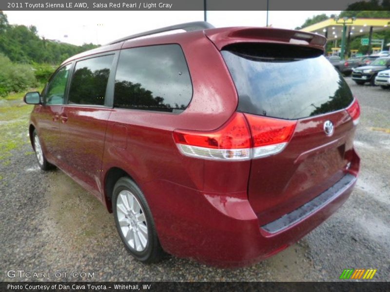 Salsa Red Pearl / Light Gray 2011 Toyota Sienna LE AWD