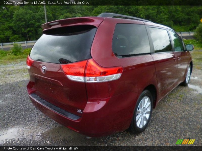 Salsa Red Pearl / Light Gray 2011 Toyota Sienna LE AWD