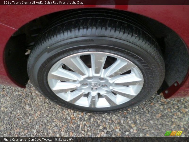 Salsa Red Pearl / Light Gray 2011 Toyota Sienna LE AWD