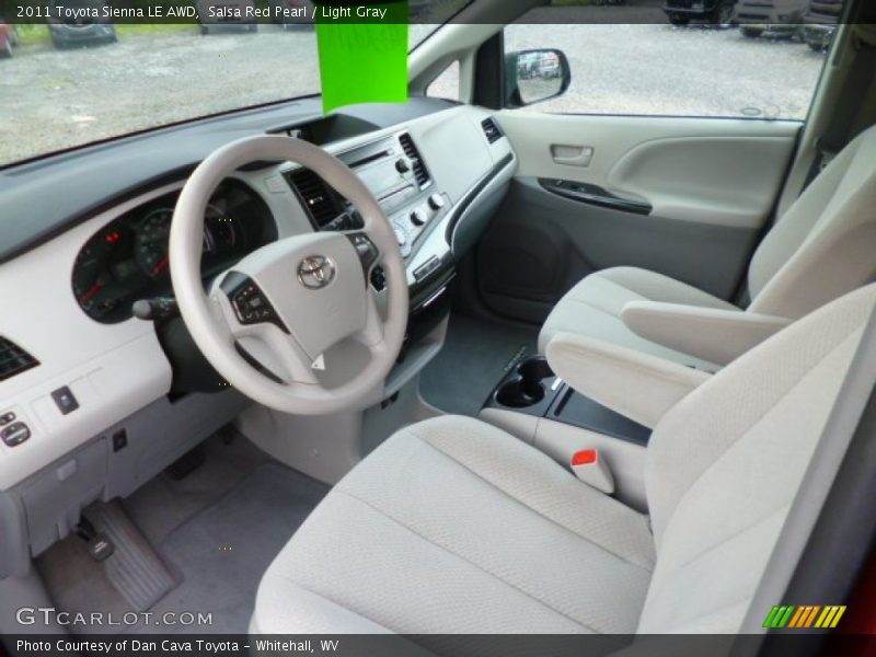 Salsa Red Pearl / Light Gray 2011 Toyota Sienna LE AWD