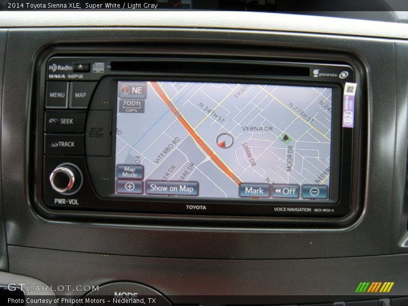 Navigation of 2014 Sienna XLE