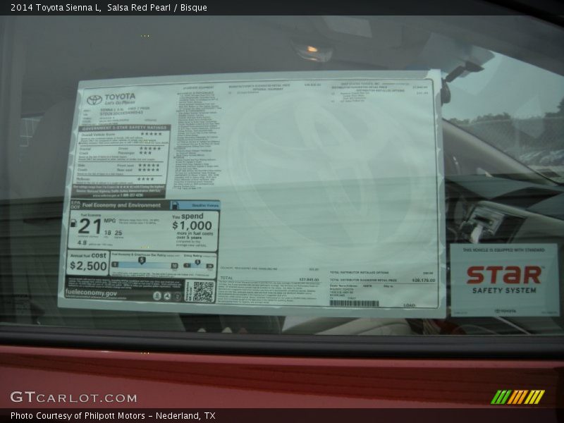 Salsa Red Pearl / Bisque 2014 Toyota Sienna L