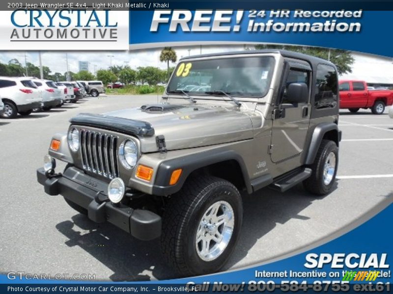 Light Khaki Metallic / Khaki 2003 Jeep Wrangler SE 4x4