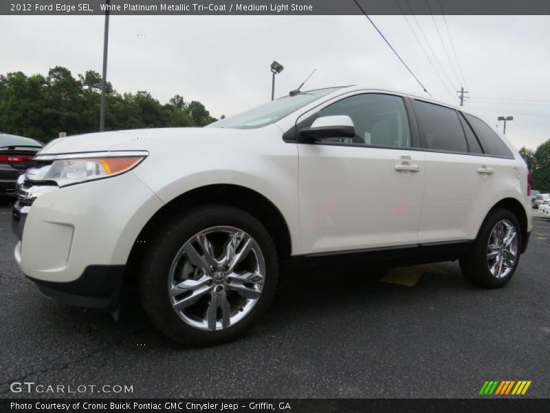 White Platinum Metallic Tri-Coat / Medium Light Stone 2012 Ford Edge SEL