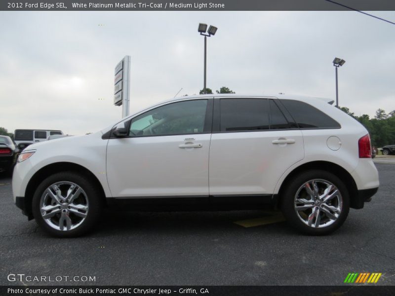 White Platinum Metallic Tri-Coat / Medium Light Stone 2012 Ford Edge SEL