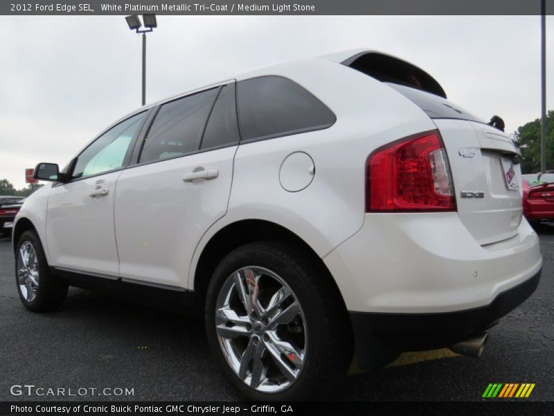 White Platinum Metallic Tri-Coat / Medium Light Stone 2012 Ford Edge SEL