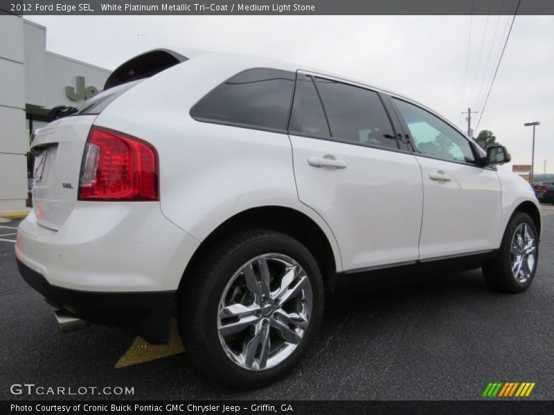 White Platinum Metallic Tri-Coat / Medium Light Stone 2012 Ford Edge SEL