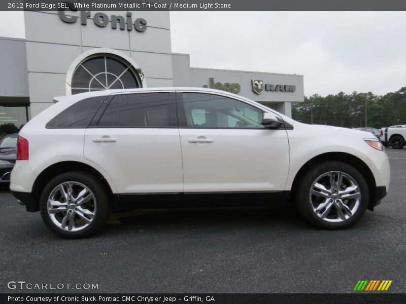 White Platinum Metallic Tri-Coat / Medium Light Stone 2012 Ford Edge SEL