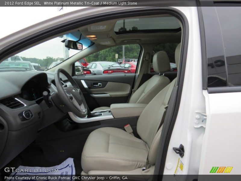 White Platinum Metallic Tri-Coat / Medium Light Stone 2012 Ford Edge SEL