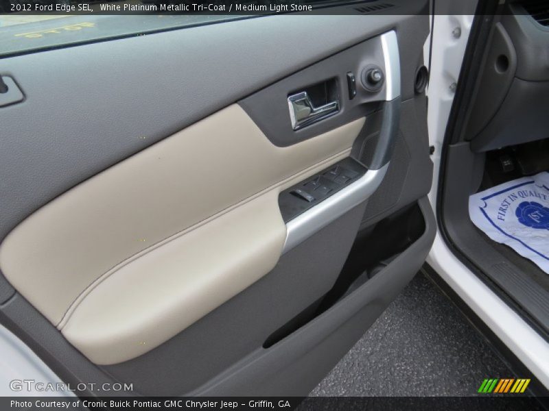 White Platinum Metallic Tri-Coat / Medium Light Stone 2012 Ford Edge SEL