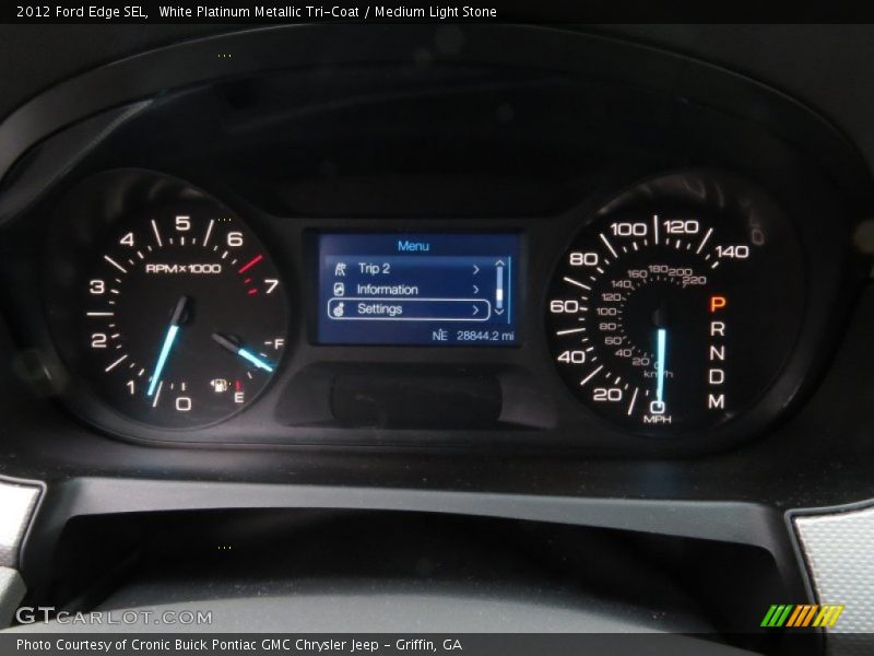 White Platinum Metallic Tri-Coat / Medium Light Stone 2012 Ford Edge SEL