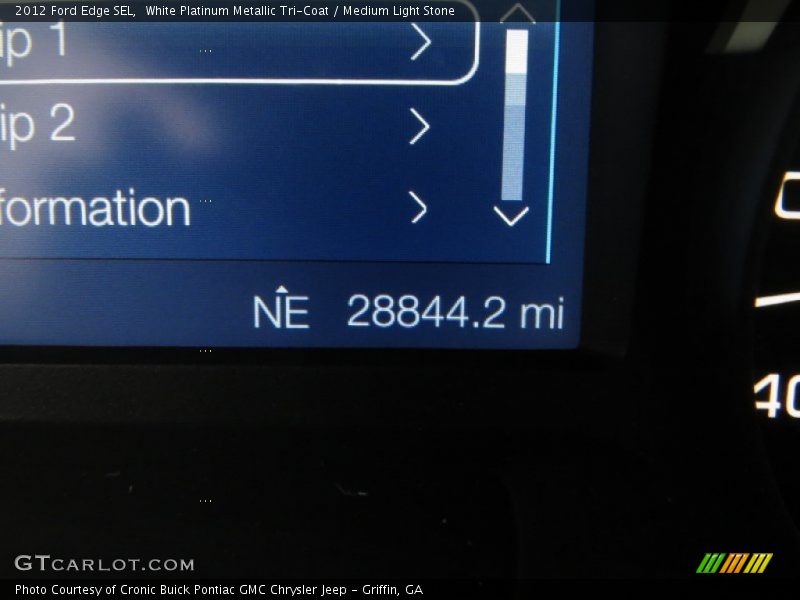 White Platinum Metallic Tri-Coat / Medium Light Stone 2012 Ford Edge SEL