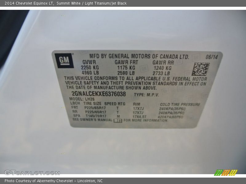 Summit White / Light Titanium/Jet Black 2014 Chevrolet Equinox LT