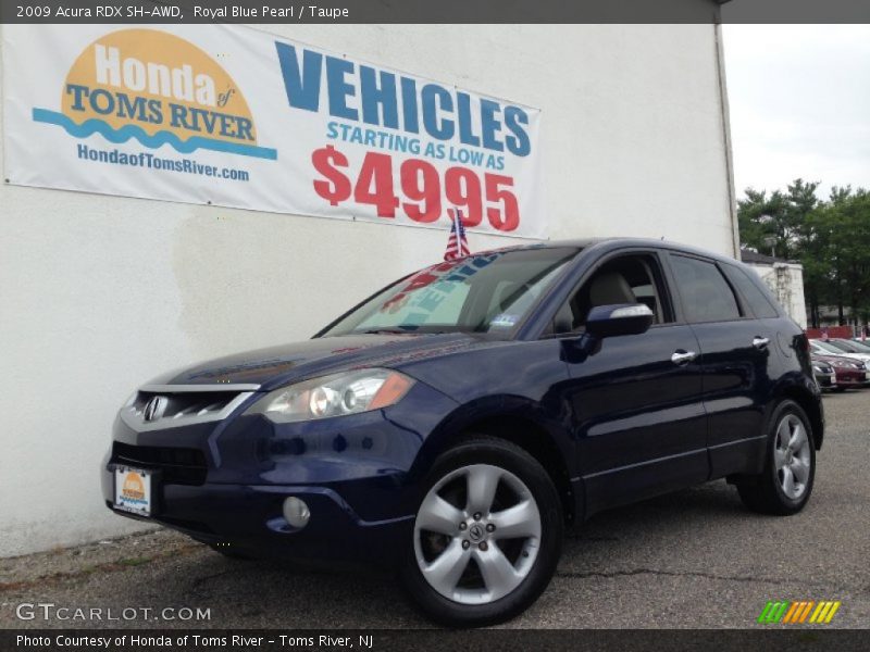 Royal Blue Pearl / Taupe 2009 Acura RDX SH-AWD