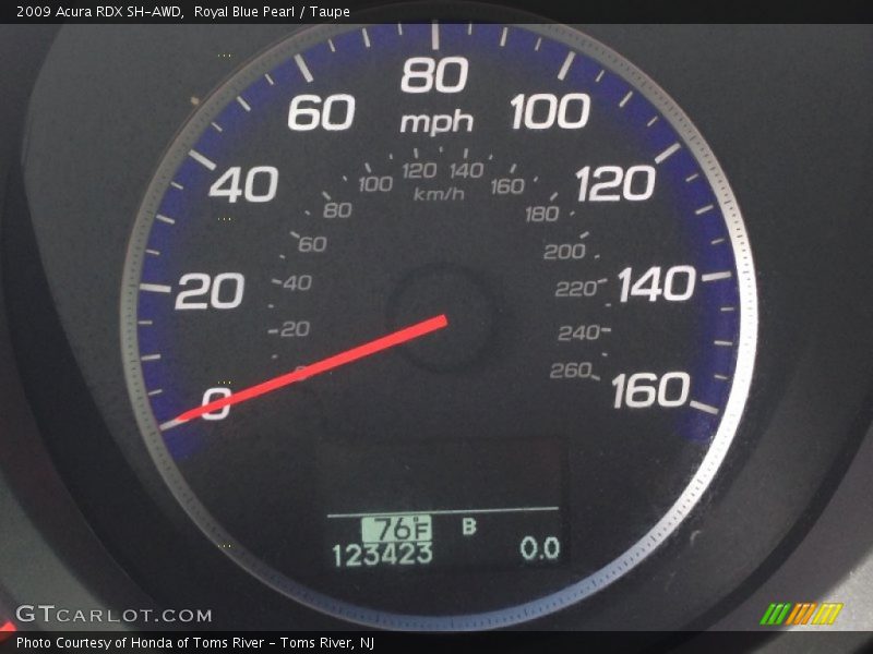 Royal Blue Pearl / Taupe 2009 Acura RDX SH-AWD